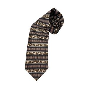 Vintage Christian Dior Silk Tie Striped & Leaf Print Designer Luxury